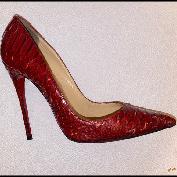 Christian Louboutin So Kate Python Red Sole Pump - Picture 11 of 13